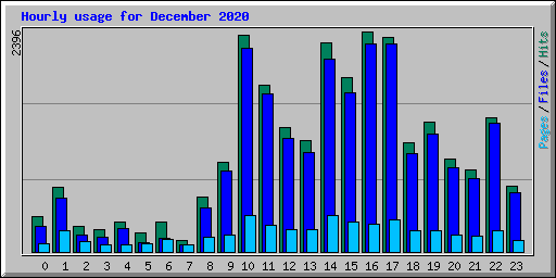 Hourly usage for December 2020