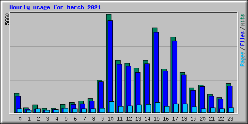 Hourly usage for March 2021
