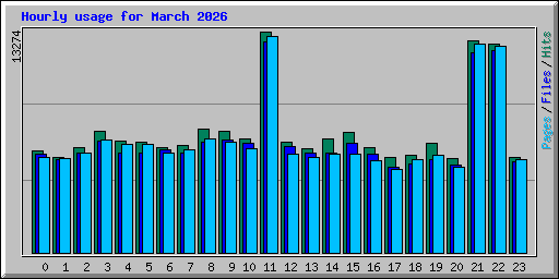 Hourly usage for March 2026